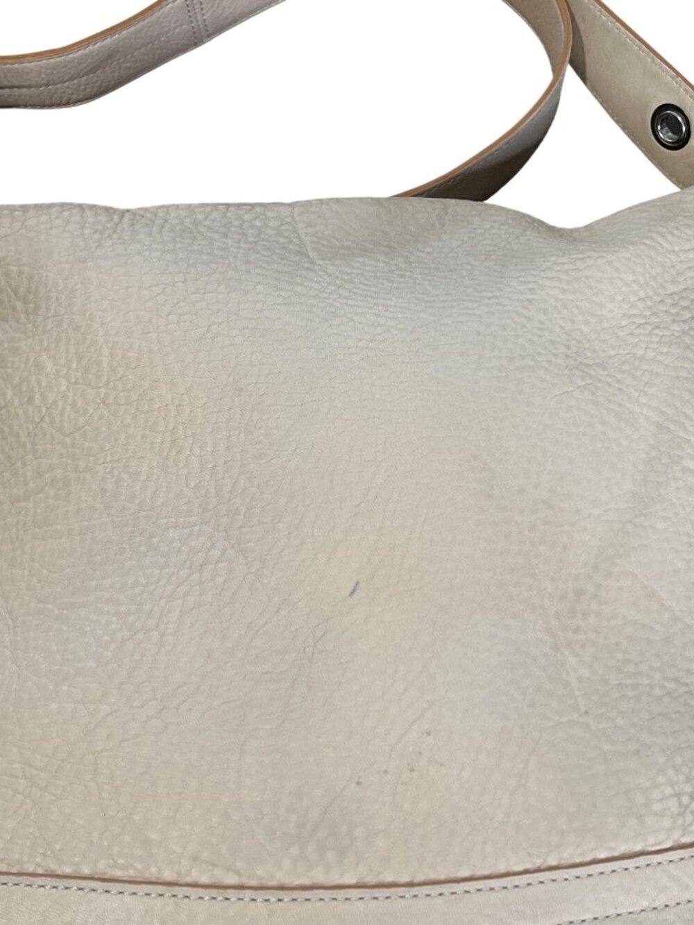 Coach Pebbled Leather Crossbody Bag With Front Zipper Pocket Messenger Beige - Picture 2 of 10